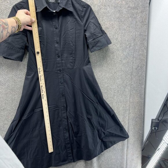 Lauren Ralph Lauren Shirt Dress Womens 2P Black Button Fit & Flare Knee Length - Picture 5 of 9